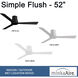 Simple Flush 52 inch Grey Outdoor Hugger Fan